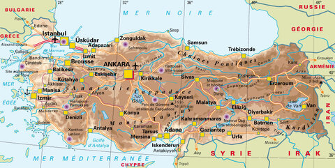 Voyage Turquie 1 : D'Antalya à Pamukkale, 1 carte Turquie