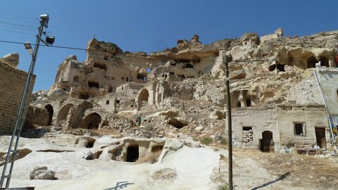 Voyage Turquie 3 : Première journée en Cappadoce, 20 Çavusin  village troglodyte effondré  1 