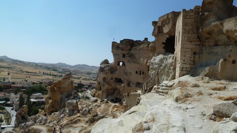 Voyage Turquie 3 : Première journée en Cappadoce, 20 Çavusin  village troglodyte effondré  4 