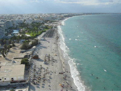 Mahdia Tunisie, golf nord de Mahdia vers Monastir