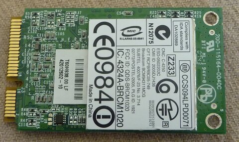 pieces detachees dell inspiron 1721,  N°9  vue de dessous carte wifi