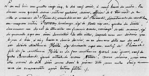 actes genealogie, déces de Mat. epoux de julie bouchard