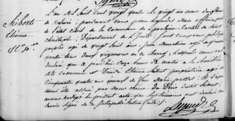 actes genealogie, décés etienne hibert