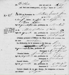 actes genealogie, mathurin Leon naissance
