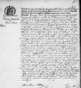 actes genealogie, mariage de armand LEON et marie-louise PELTIER
