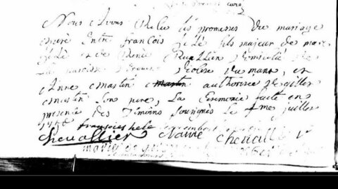 actes genealogie, Mariage François Hélé