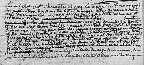 actes genealogie, mariage François lebert et marie tissiert 1