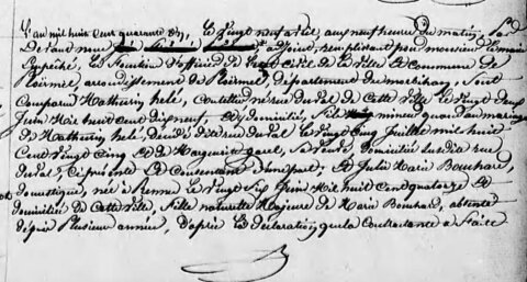 actes genealogie, mariage mathurin et julie bouchard