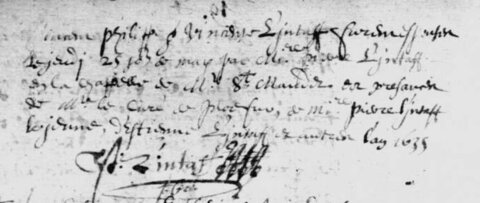 actes genealogie, Mariage vincent philippe 1635