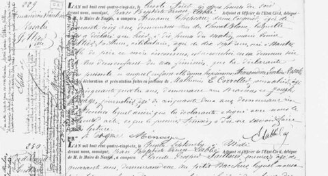 actes genealogie, naissance armandine leon