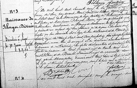 actes genealogie, naissance d desirée Pilorget
