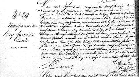 actes genealogie, naissance François louis ROY