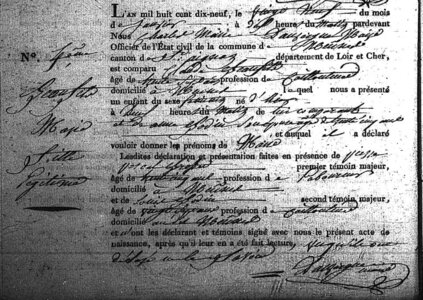 actes genealogie, naissance marie beaufils