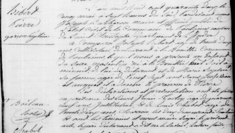 actes genealogie, Pierre hibert naiss.