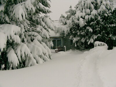 Mars 2013 Neige sur Lindbergh, Non, ce n'est pas un chalet dans la montagne !! Nous sommes dans le Cotentin.