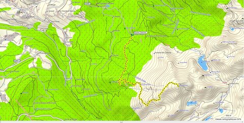 LE GRAND COLON, Parcours : aller-retour depuis le drapeau vert