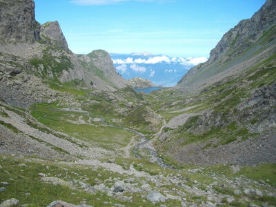 LACS DU CROZET ET DU DOMENON 12/08/2014, Montée au col de la Pra