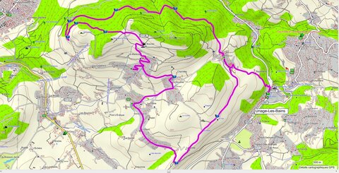 CIRCUIT D' HERBEYS 17/08/2014 : Randonnée VTT (Contreforts de Belledonne) : 20 km, 2 h 54 à 6.8 km/h de moyenne, 678 m dedénivellation positive cumulée, parcours assez difficile. Météo : beau temps. Participant : Marcel, Circuit au départ du drapeau vert dans le sens des aiguilles d'une montre