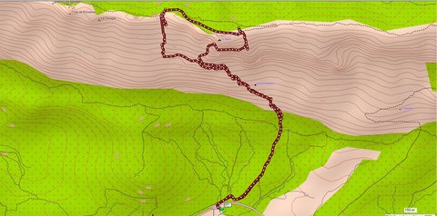 SENTIER DES CANTILENES - PAS DU CHAT (Randonnée sportive, Sainte-Victoire) : 4.71 km, 3 h, 600 mp de dénivellation positive cumulée, P2, T2/T3. Météo : grand beau temps chaud. Participants : Armelle, Colette, Alain et Marcel., Le parcours.