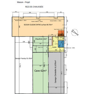 Maison - Plans, 2 RDC après