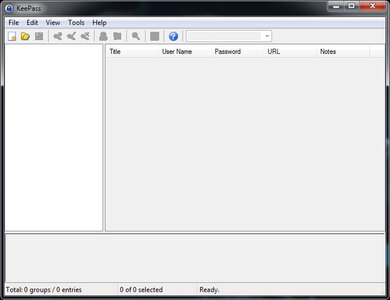 Keepass, 1.29 - fenetre principale