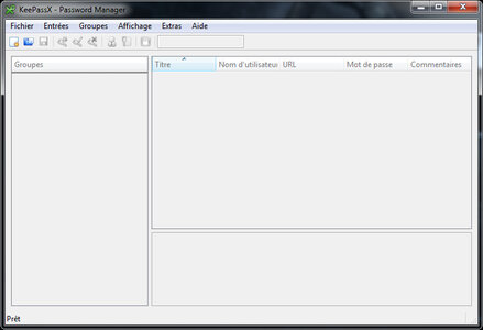 Keepass, x - fenetre principale