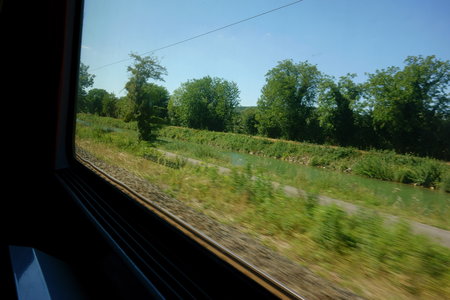balade dans les vosges 2015, la voie verte vue du train.