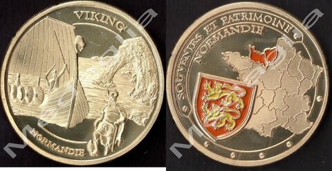 Drapeaux Normands aux 2 Léopards, K800_medaille viking leopards    e-bay