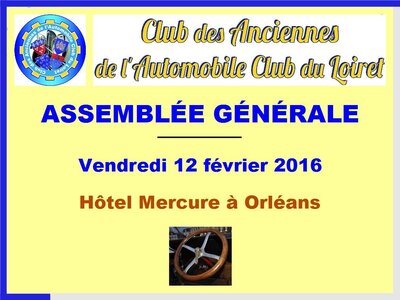 [16-02] - CAACL45 - Assemblée générale - Vendredi 12 février 2016,  16_02_001  - CAACL45 - Assemblée générale - Vendredi 12 février 2016