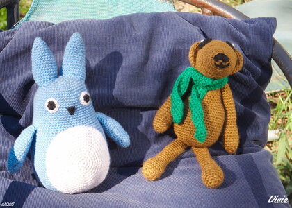 Les amigurumis de Vivie par sylpasse, Totoro et Chiours
