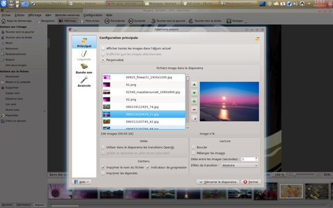 KDE, Gwenview - diaporama