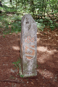 20160625_0710 GR5 2016 Thann - Thonon, 20160705-15-070716 gr5 borne frontiere 186 sur la crete du mont risoux