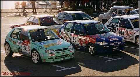 RALLYE DU VAR 1999, au parc arriv ®e saxo troph ®e var1999