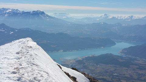Randonnée du 26/02/2017 au sommet de la Fourche, Du sommet de la Fourche vers le lac de Serre Ponçon