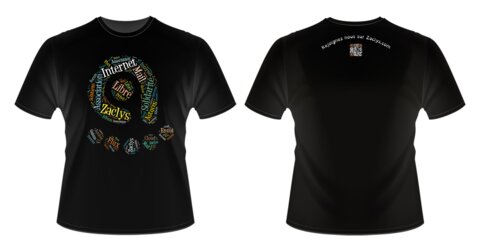 T-shirt zaclys sondage, T-shirt zaclys noir