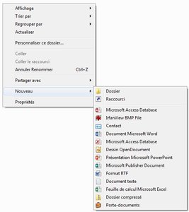 Divers, menu contextuel