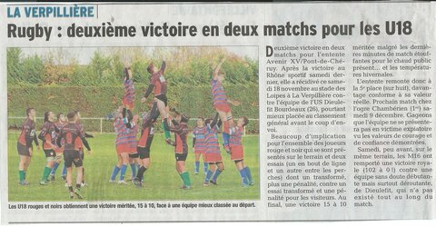 avenir xv, dauphinée u18