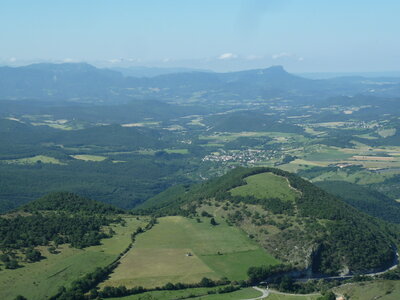 VTT Drôme, vue de la croix du Vellan à Plan de Baix