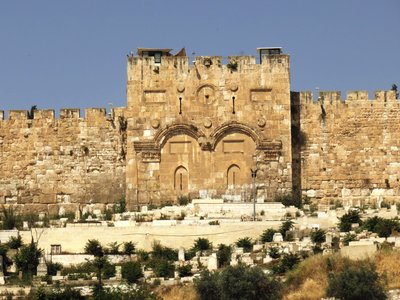 2018 Palestine , 050 Jérusalem: la Porte Dorée et le cimetière musulman
