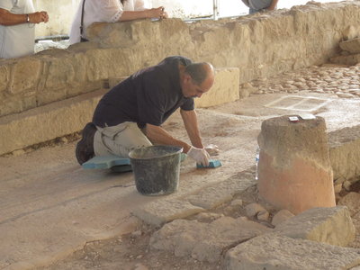 2018 Palestine , 213 Magdala fouille dans la synagogue