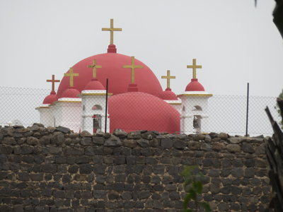 2018 Palestine , 225 Capharnaüm la coupole du monastere grec orthodoxe