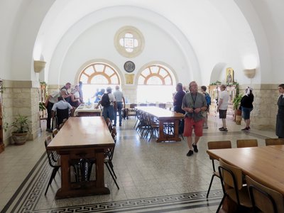 2018 Palestine , 280 réfectoire du monastère franciscain du Mont Thabor