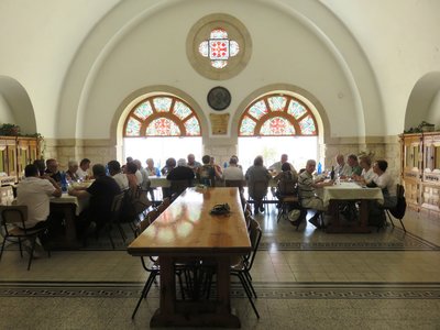 2018 Palestine , 281 réfectoire du monastère franciscain du Mont Thabor