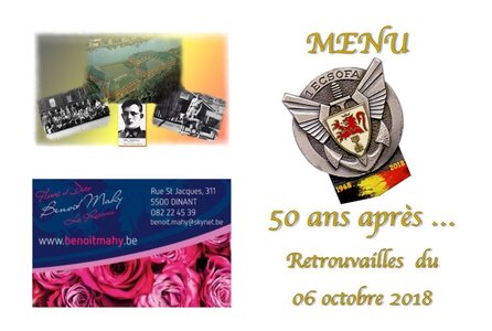20181006 - DINANT - 1ECSOFA 1968 - Cinquantenaire, THONET - Ecsofa - 2018 10 06 Dinant - Menu Page de garde