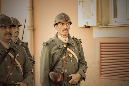 Photos Sepia Fête Nationale Monégasque 2018, Carabiniers F.N  203 