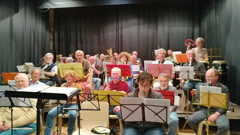 Musique saison 2017-2018, Répétition harmonie PLO sur la scène-24 Mai 2018