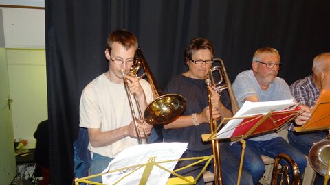 Musique saison 2017-2018, Répétition harmonie PLO sur la scène24 Mai 2018-12