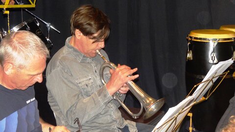 Musique saison 2017-2018, Répétition harmonie PLO sur la scène24 Mai 2018-14