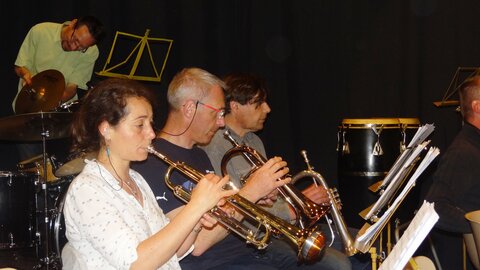 Musique saison 2017-2018, Répétition harmonie PLO sur la scène24 Mai 2018-17