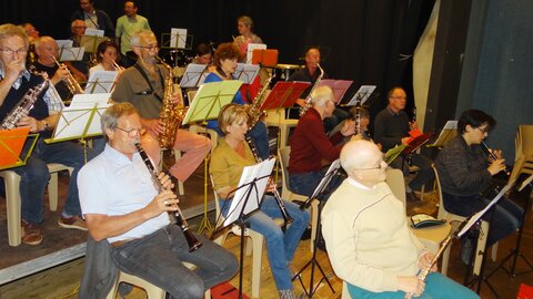 Musique saison 2017-2018, Répétition harmonie PLO sur la scène24 Mai 2018-31